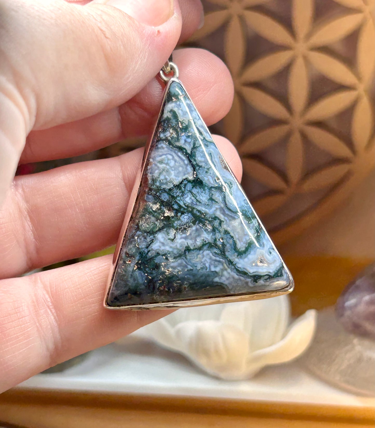 Pendentif en agate mousse
