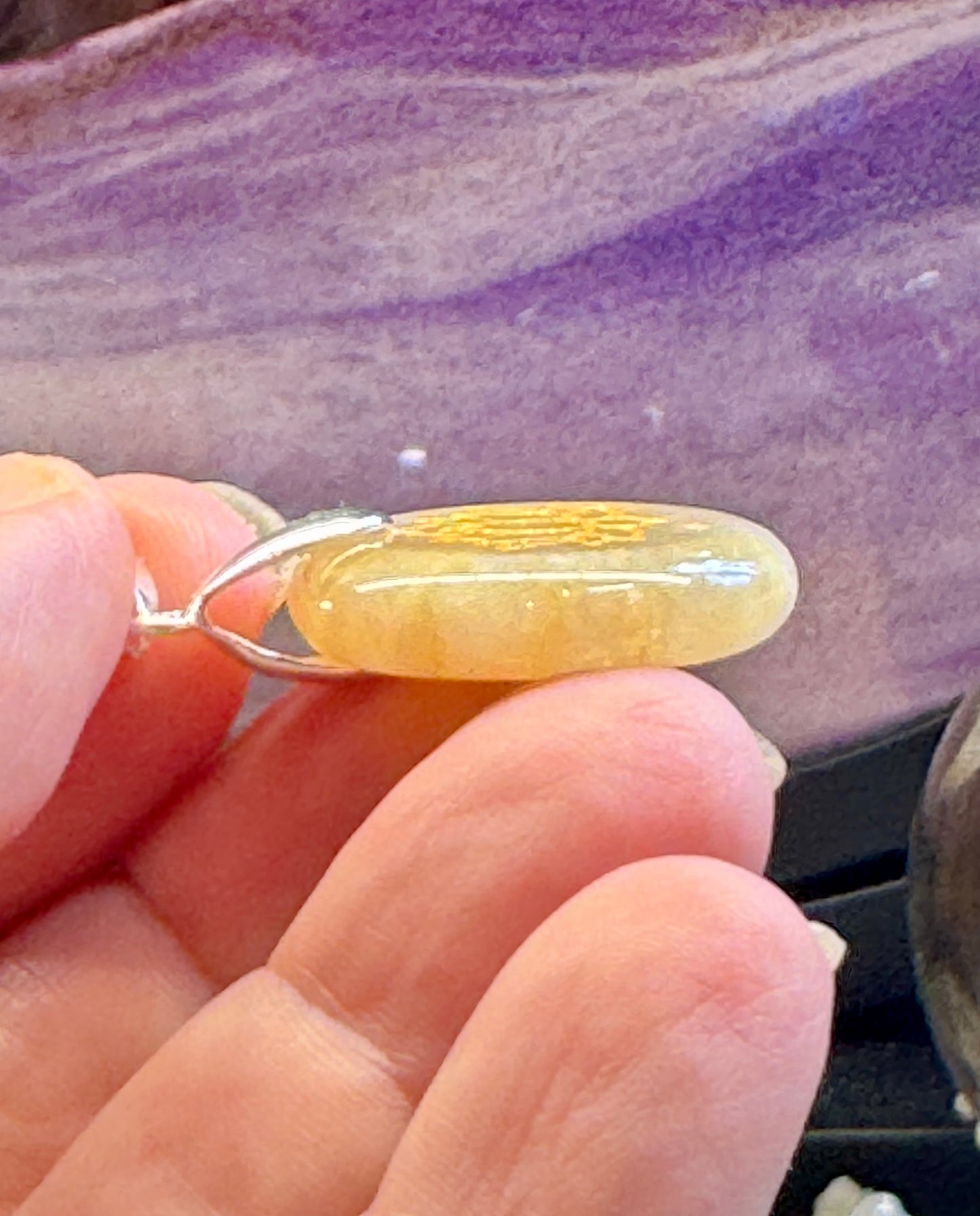 Pendentif en Aventurine Jaune et Sceau de Métatron
