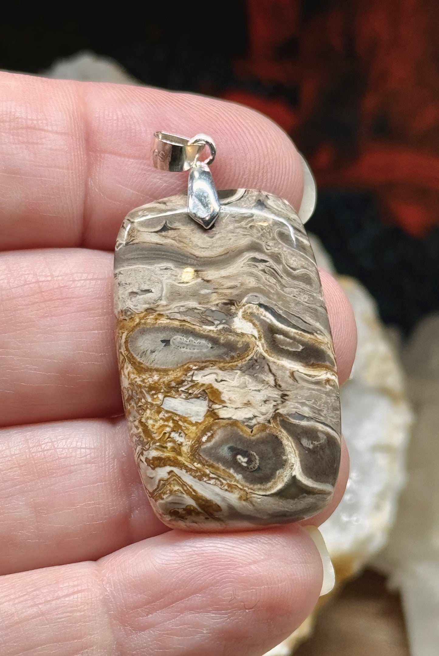 Pendentif en bois fossile