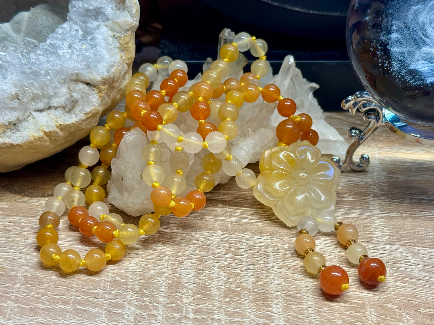 Collier en Aventurine Jaune et Orange
