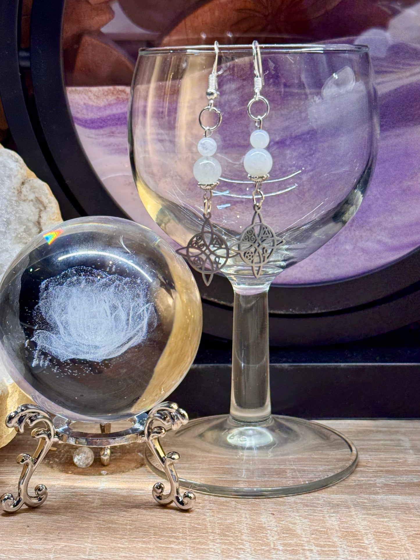 Boucles d’oreilles Noeud de Sorcière et Péristérite