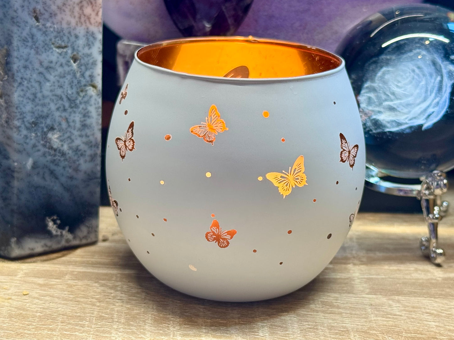 Bougeoir Papillon en verre