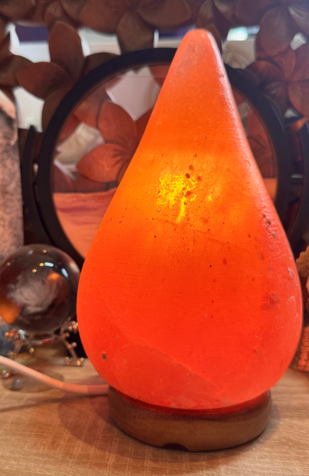 Lampe de sel en forme de goutte