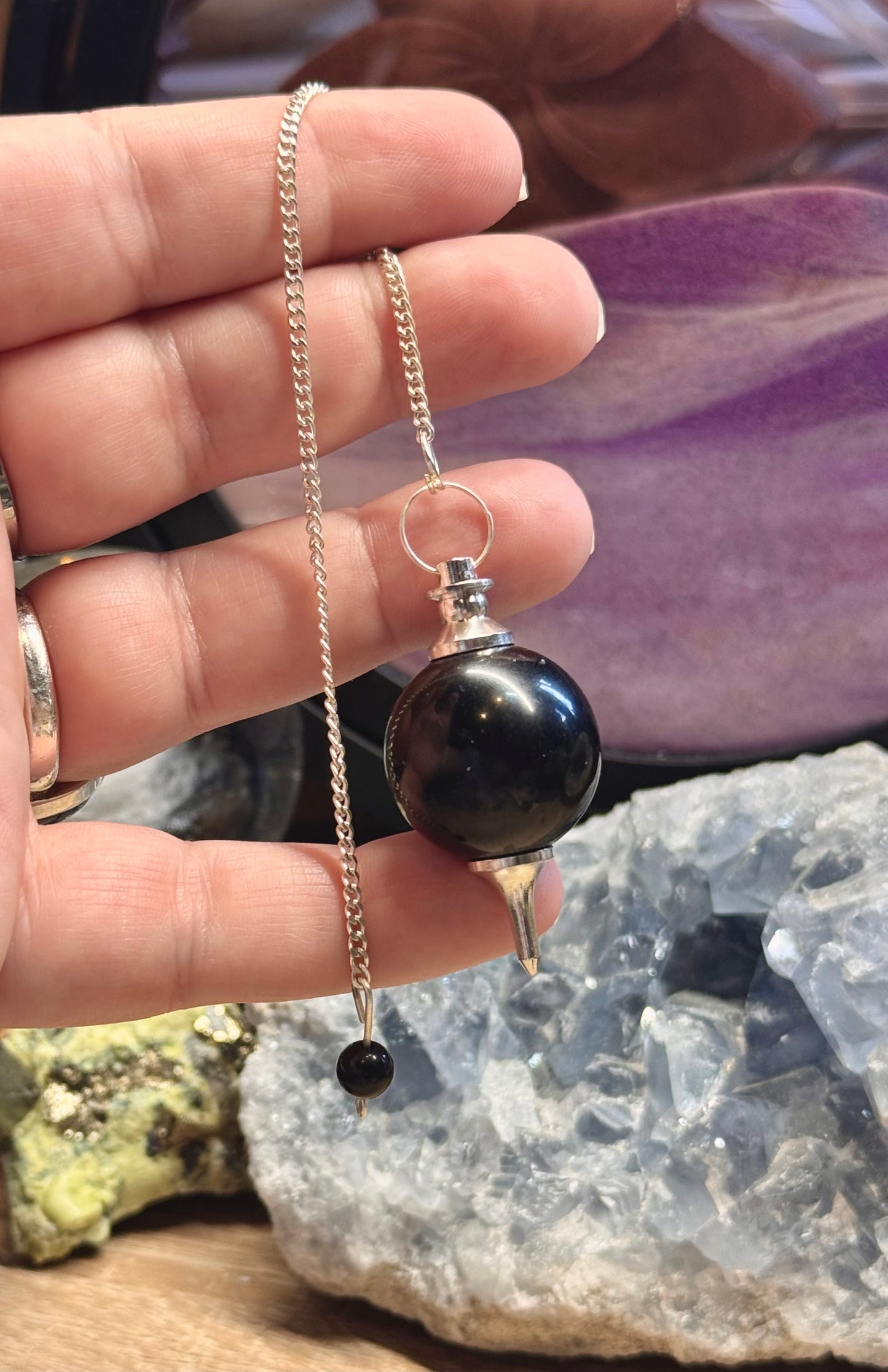 Pendule Séphoroton en Obsidienne Noire