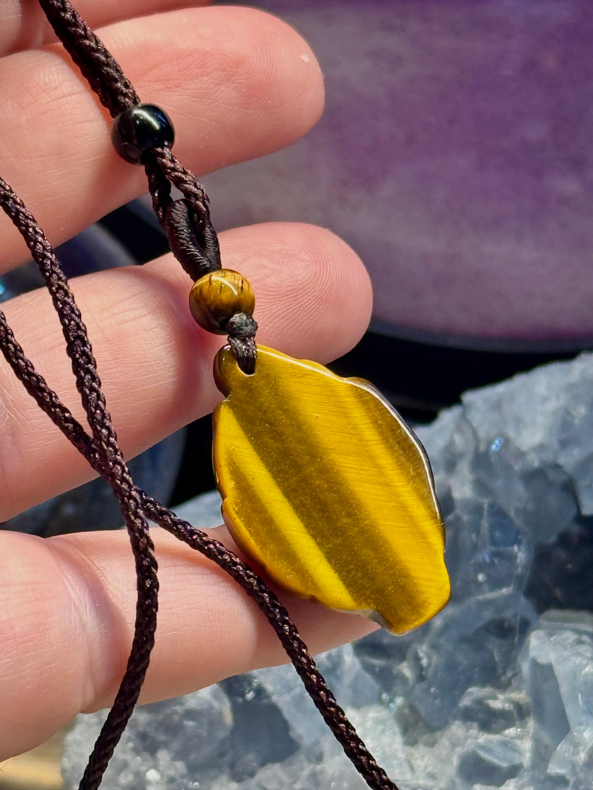 Collier avec renard ajustable Œil de tigre