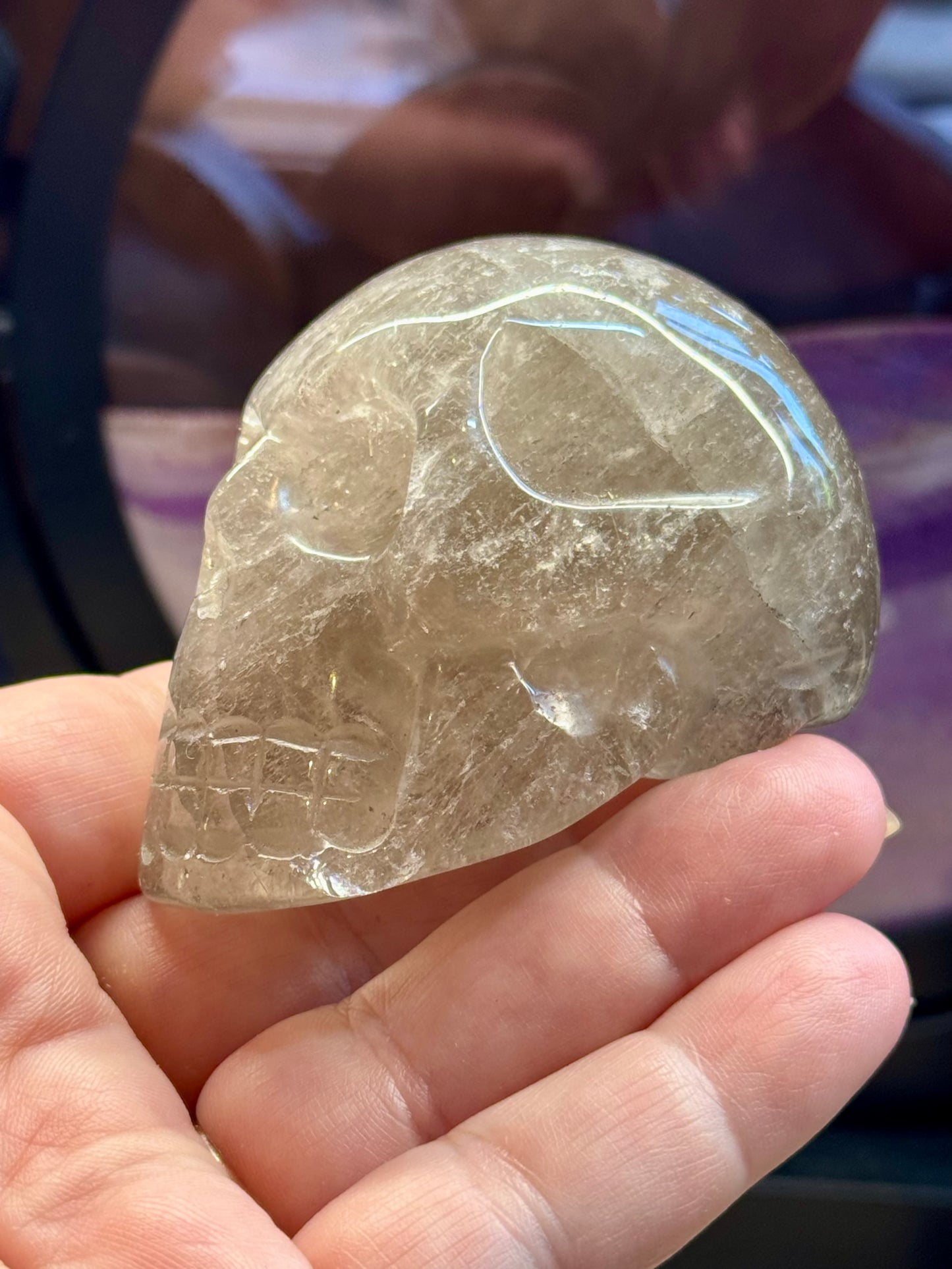 Crâne de Quartz Fumé