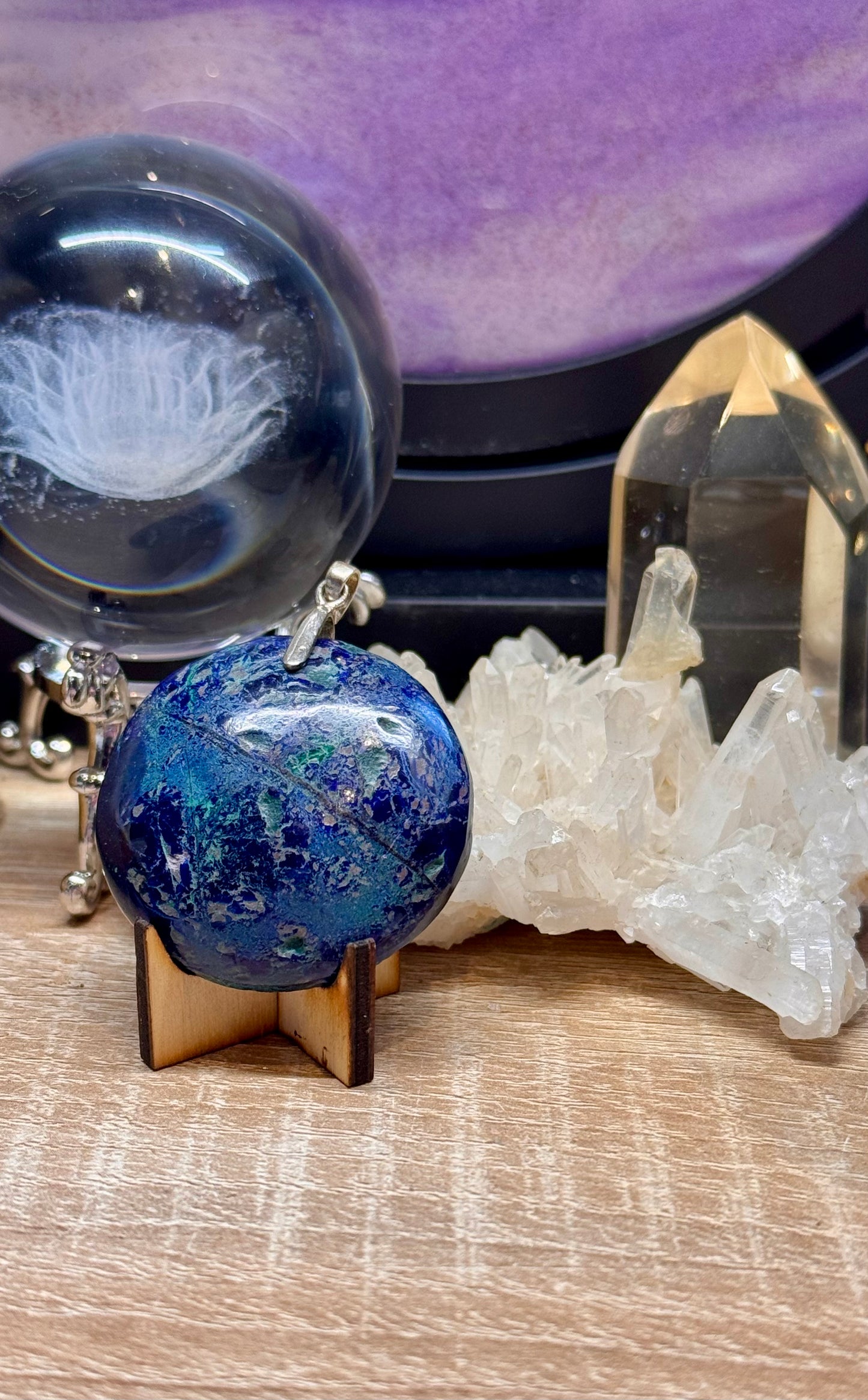 Pendentif d’azurite malachite