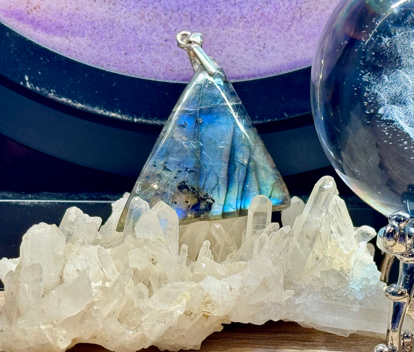 Pendentif de Labradorite triangle