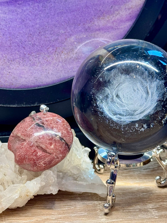 Pendentif Rhodonite ronde