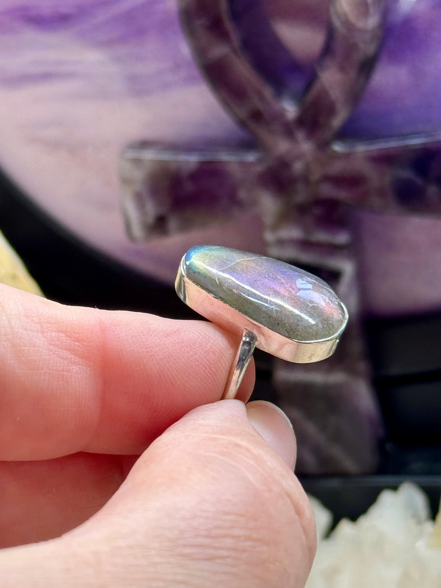 Bague Labradorite T52