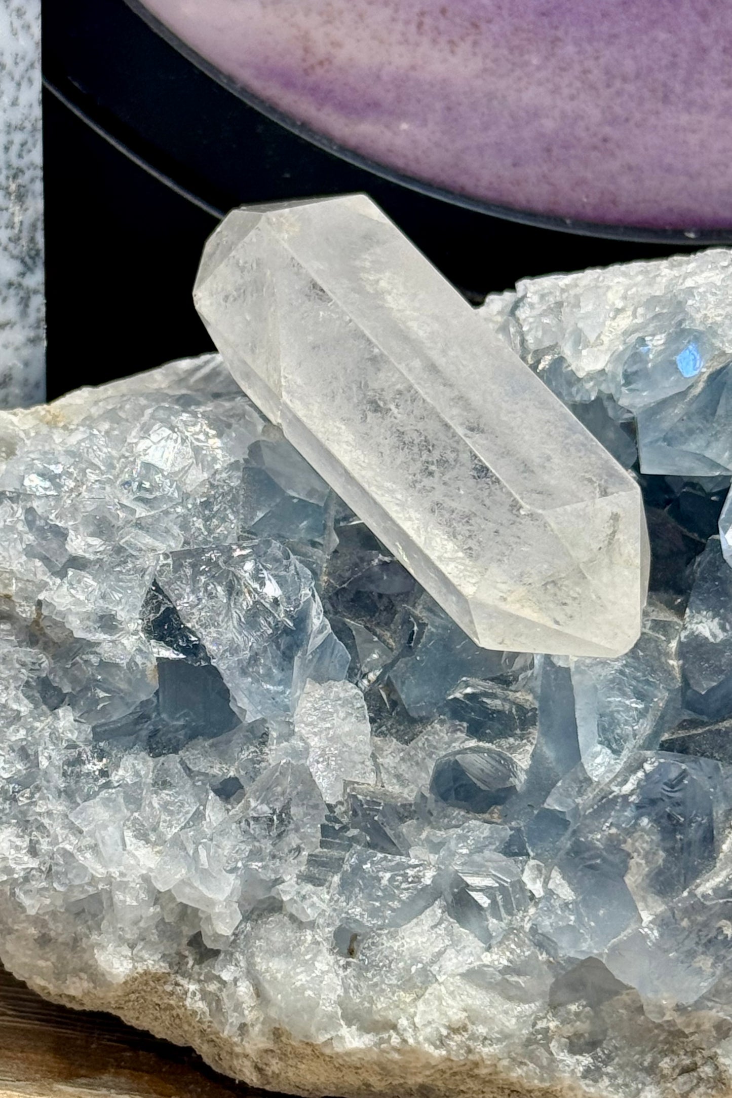 Pointe biterminée de Quartz Cristal - pointes émoussées