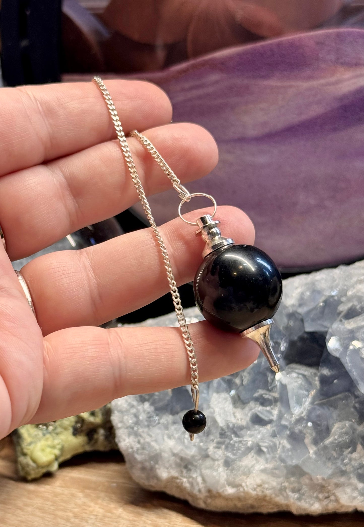 Pendule Séphoroton en Obsidienne Noire