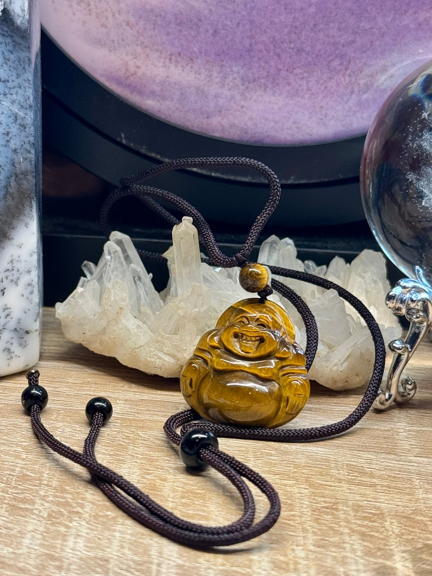Bouddha Rieur en Oeil de Tigre
