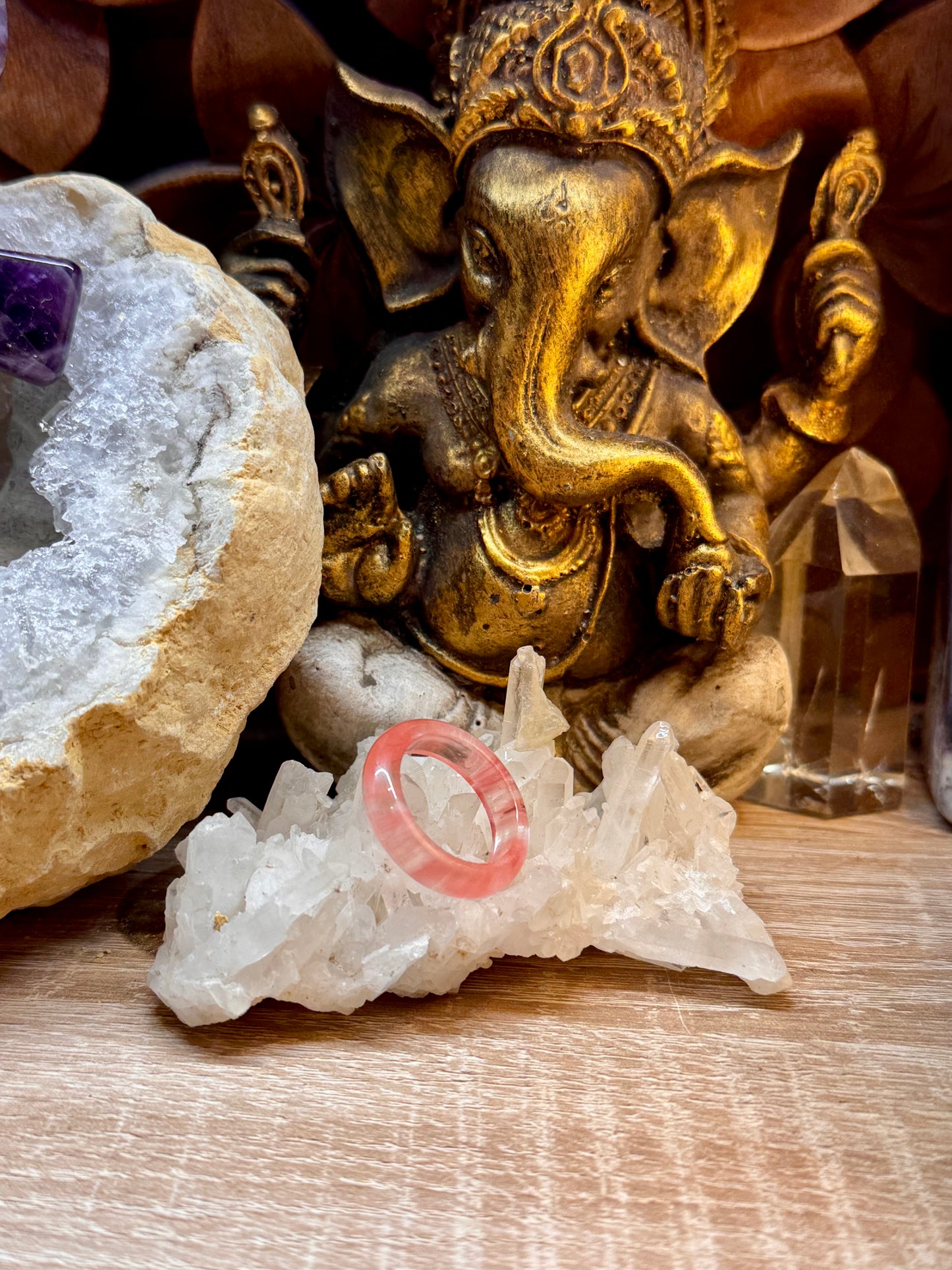 Anneau de Quartz Fraise