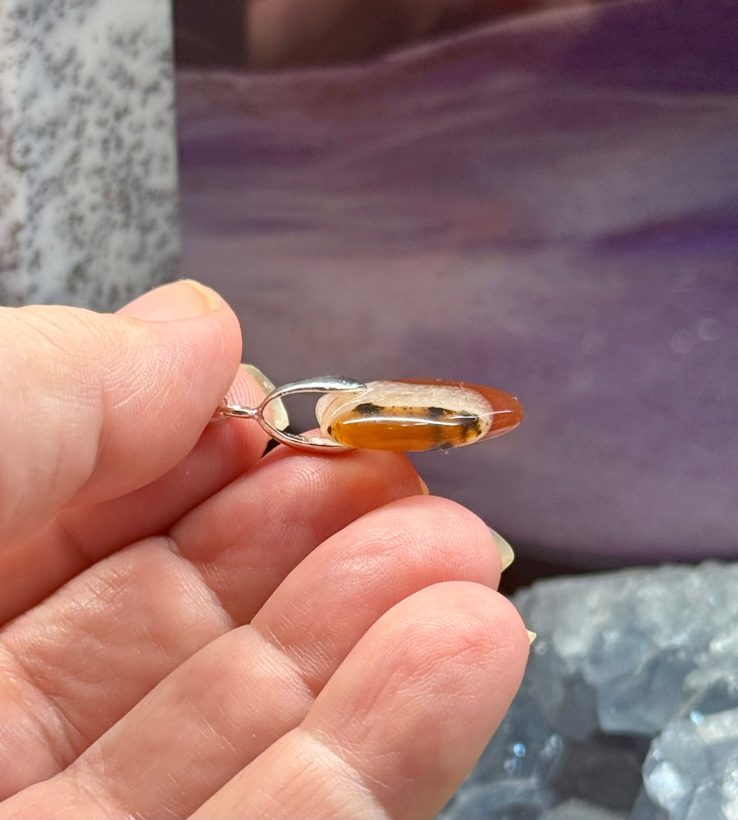 Pendentif cœur en Cornaline