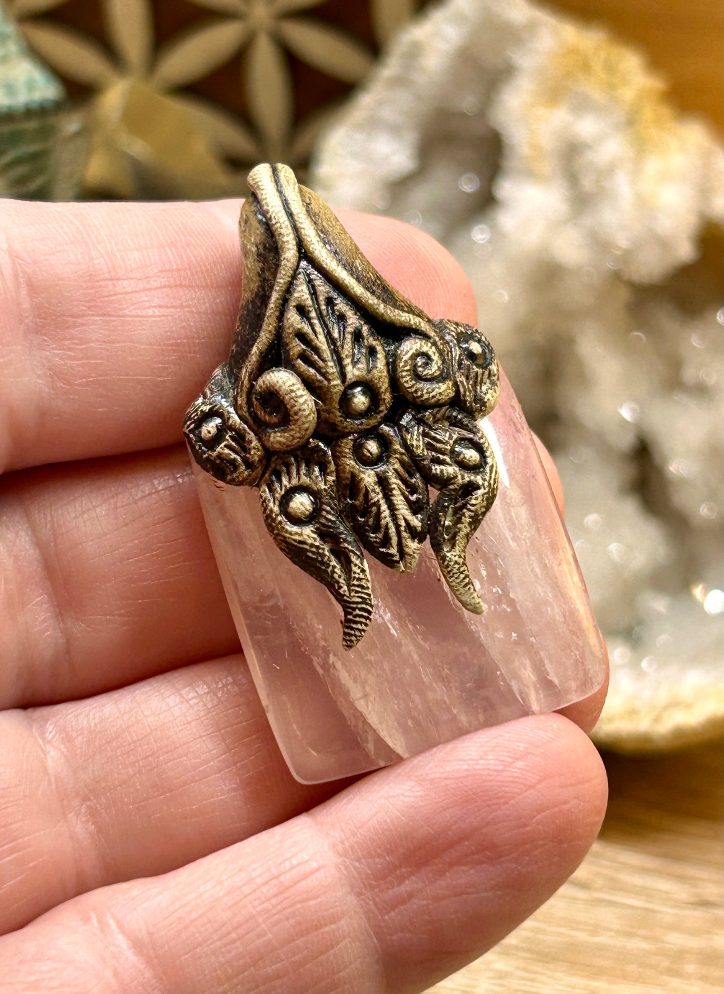 Pendentif de quartz rose