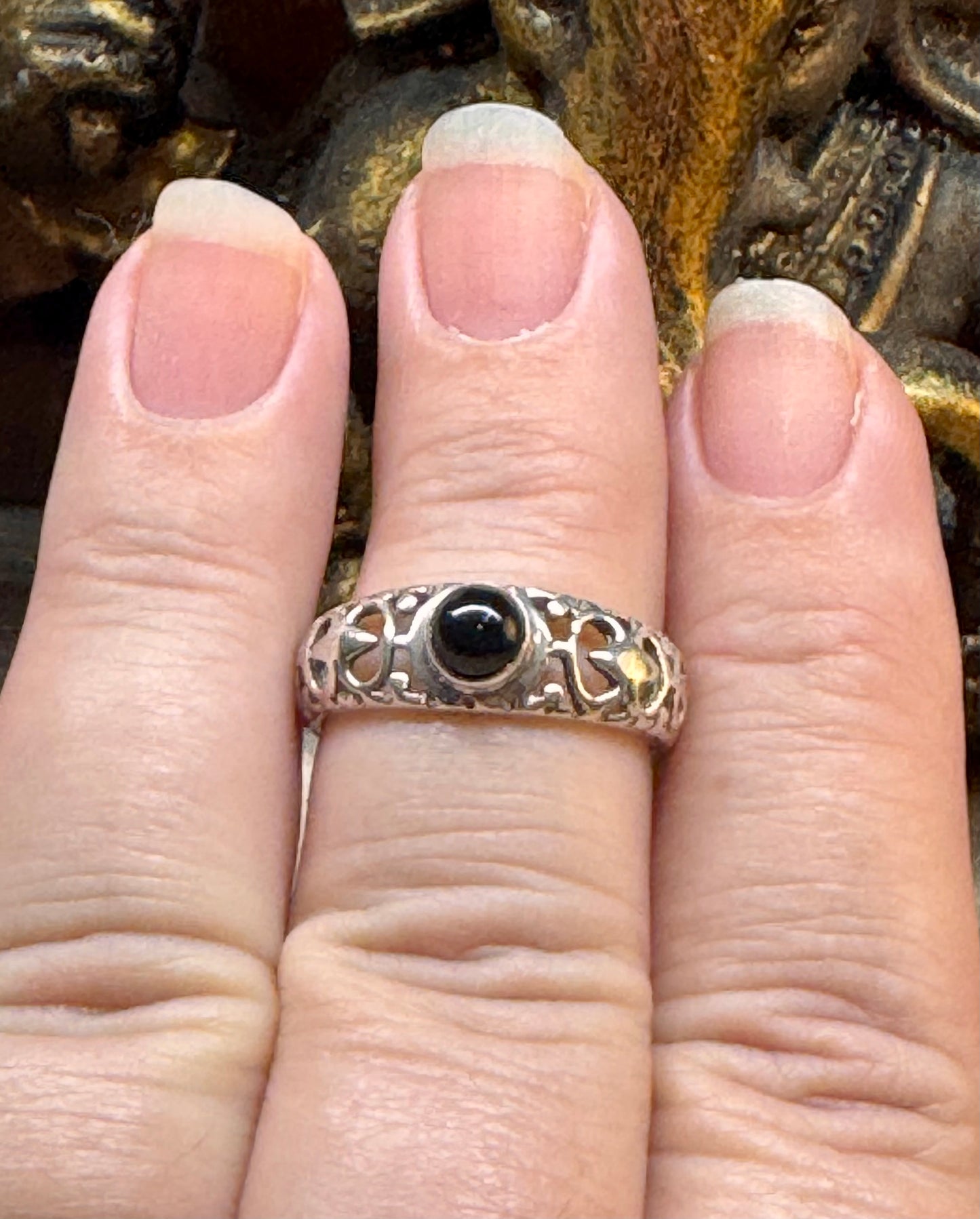 Bague Onyx noir T56