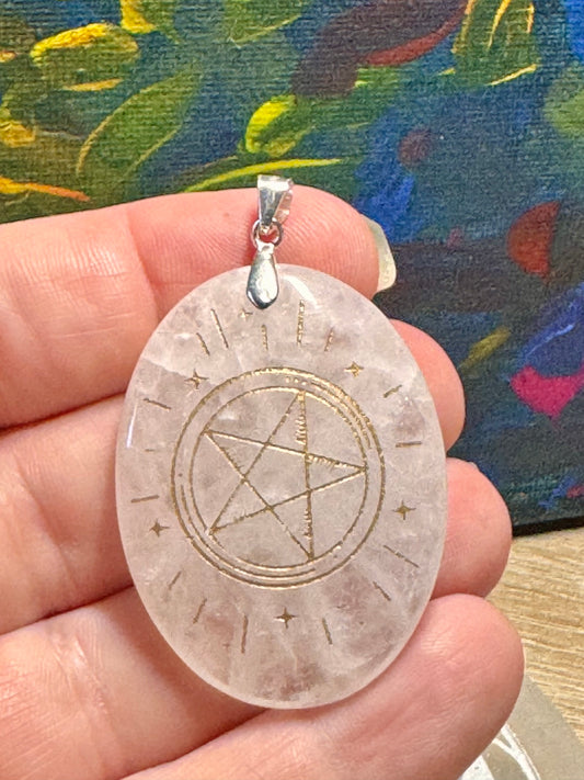 Pendentif de cristal de roche