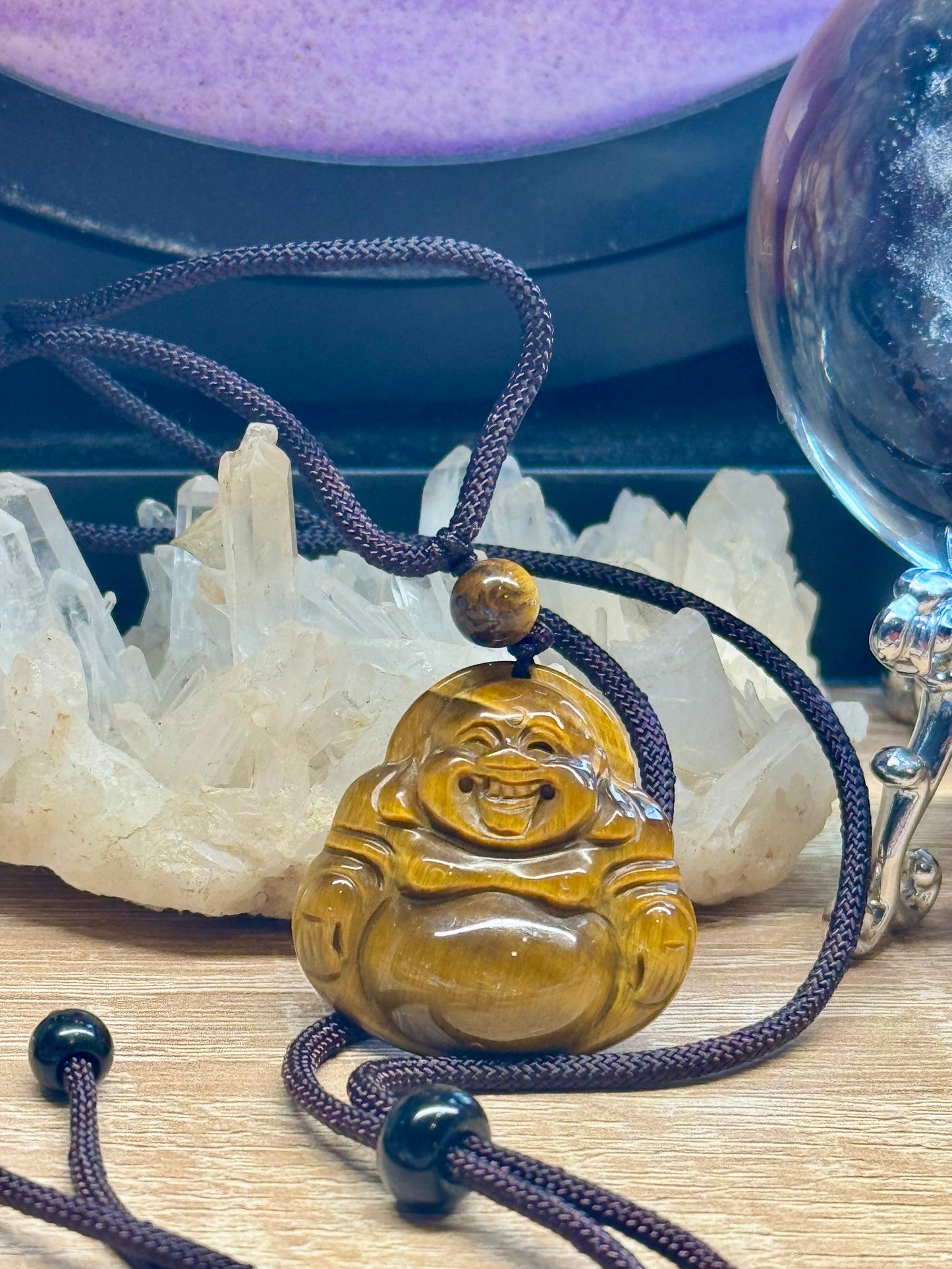 Bouddha Rieur en Oeil de Tigre
