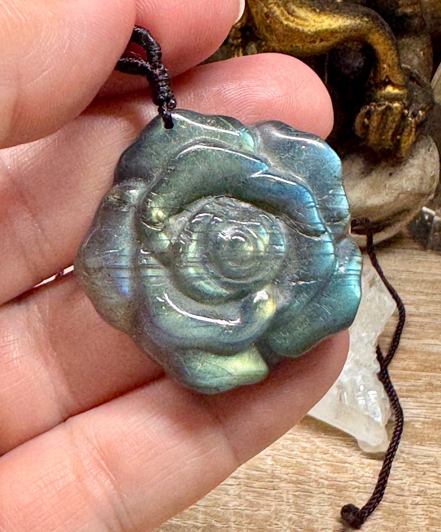 Pendentif rose en Labradorite - 3