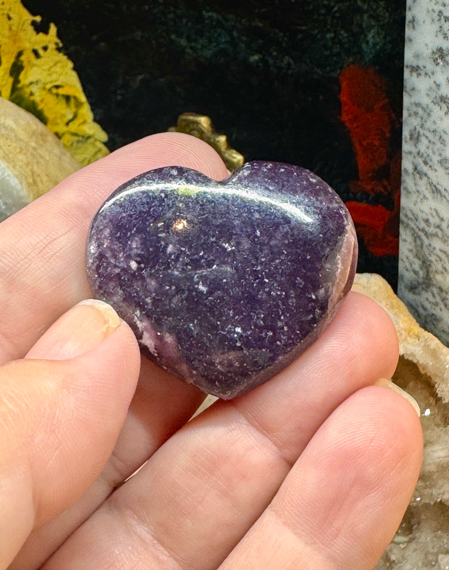 Cœur de lépidolite