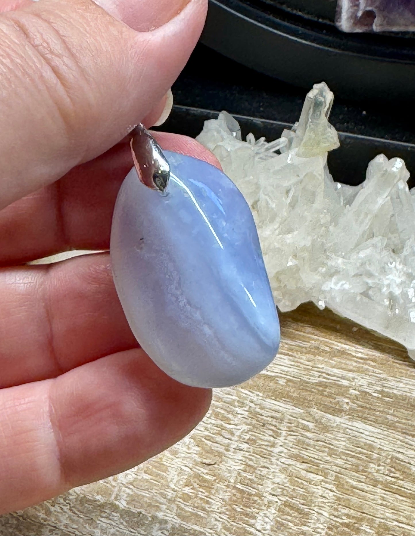 Pendentif de Calcédoine Bleue