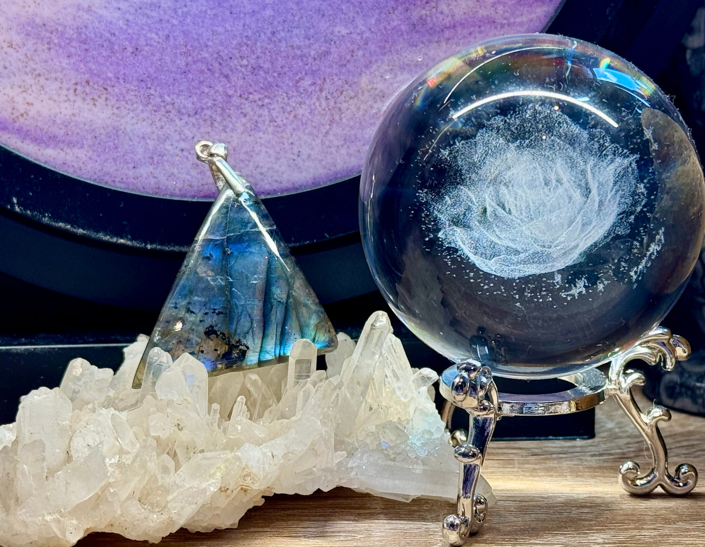 Pendentif de Labradorite triangle