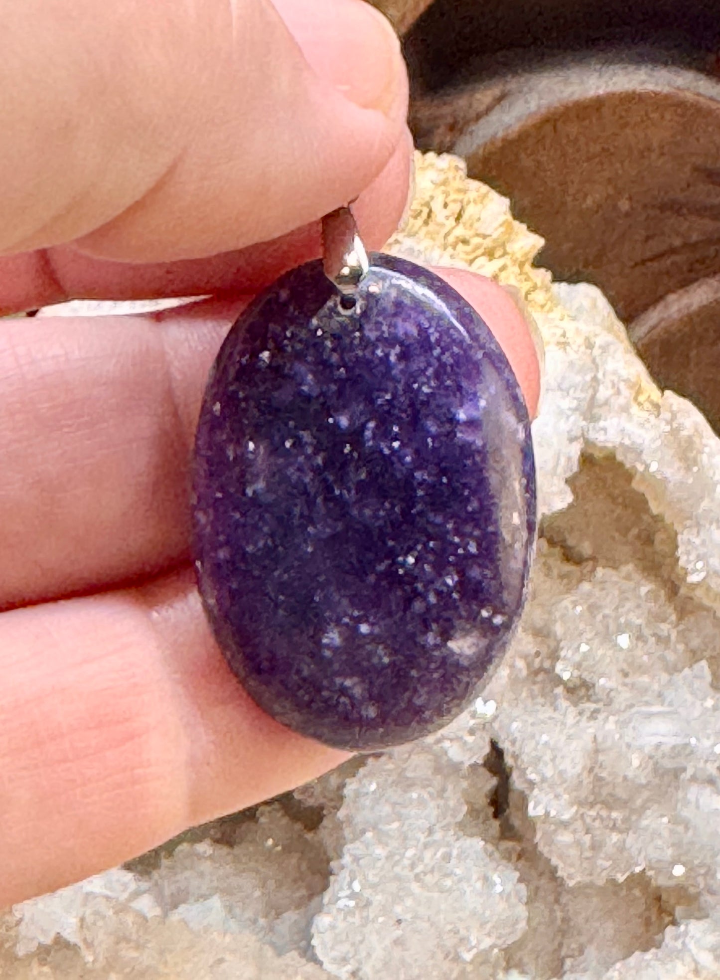 Pendentif de lépidolite