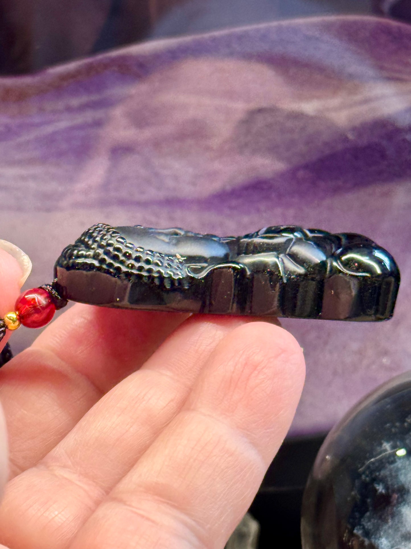 Collier Petit Bouddha en Obsidienne Noire