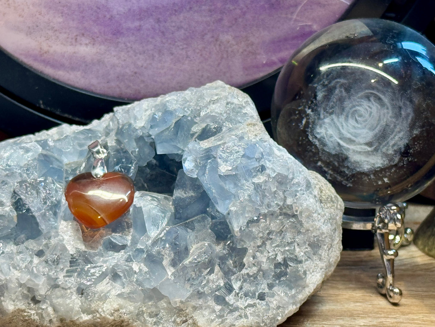 Pendentif cœur en Cornaline