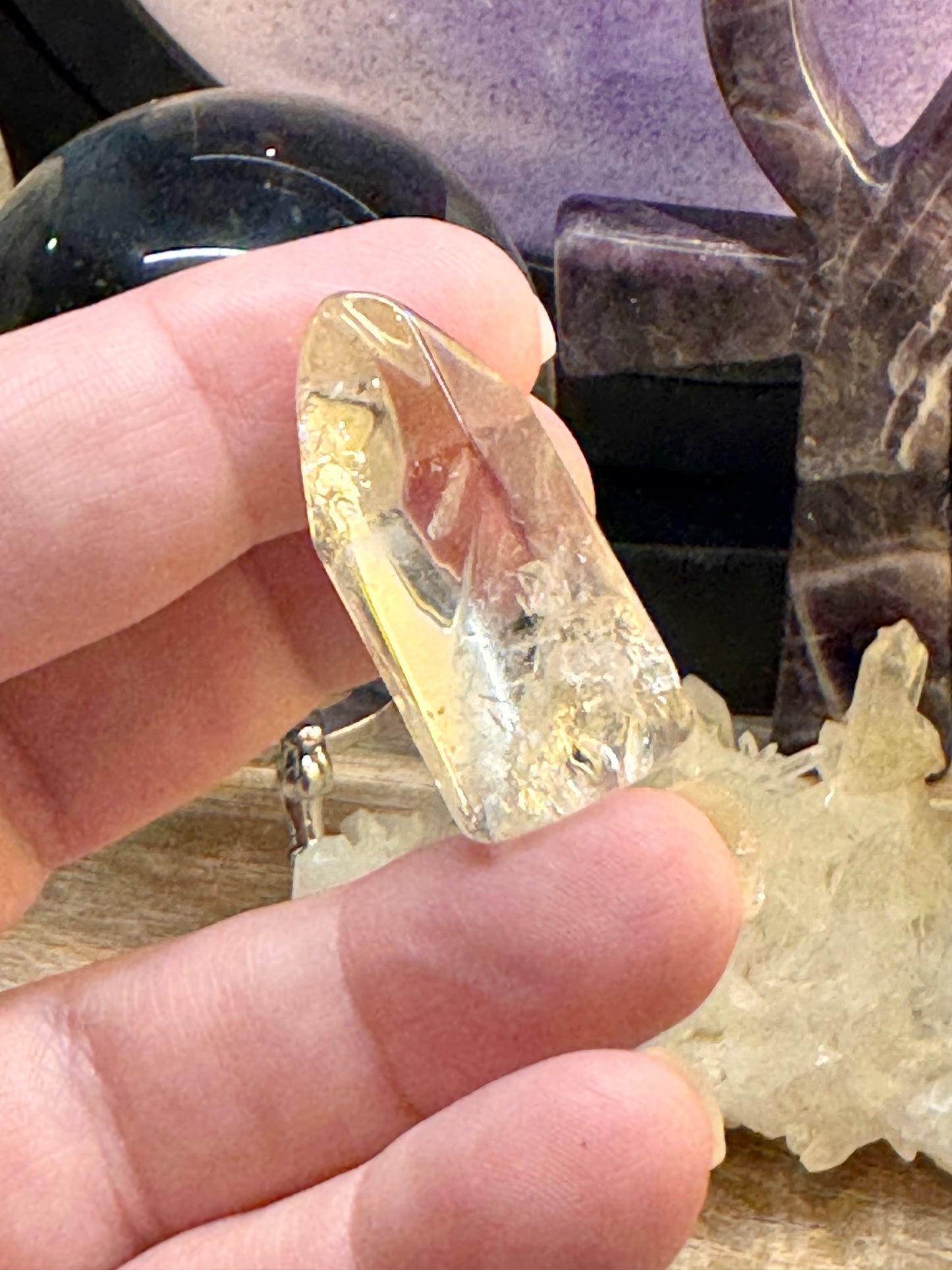 Pointes de citrine naturelles polies