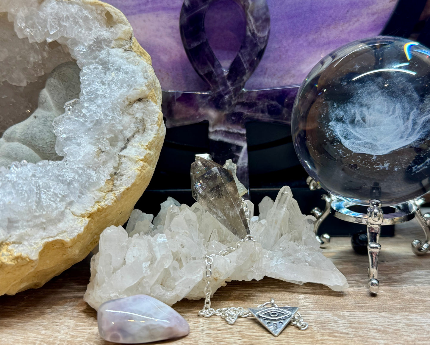 Pendule Quartz Fumé - Oeil Horus