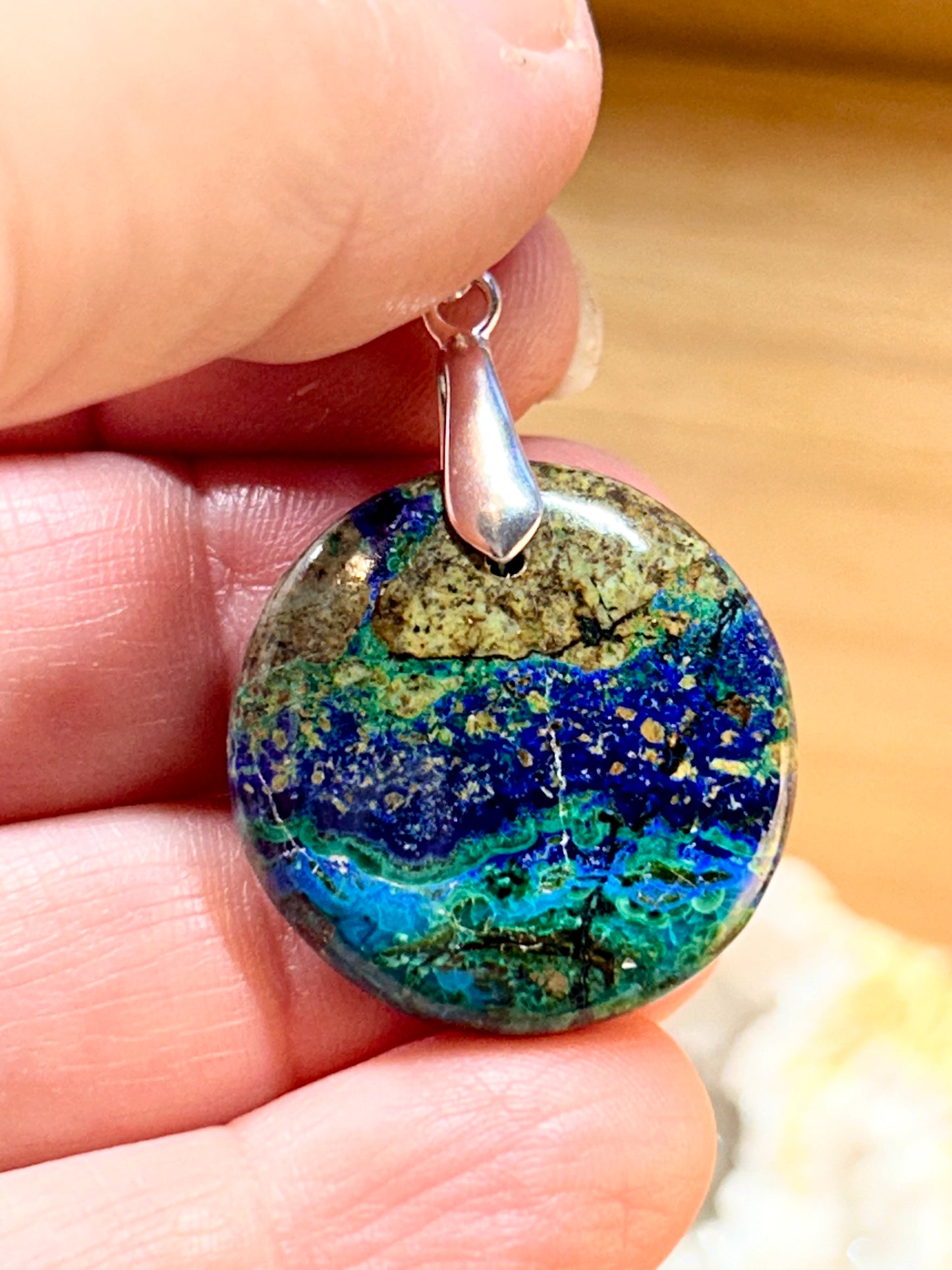 Pendentif d’azurite malachite