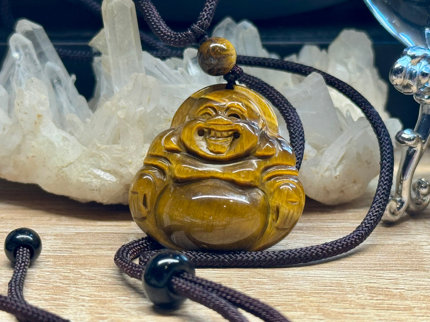 Bouddha Rieur en Oeil de Tigre