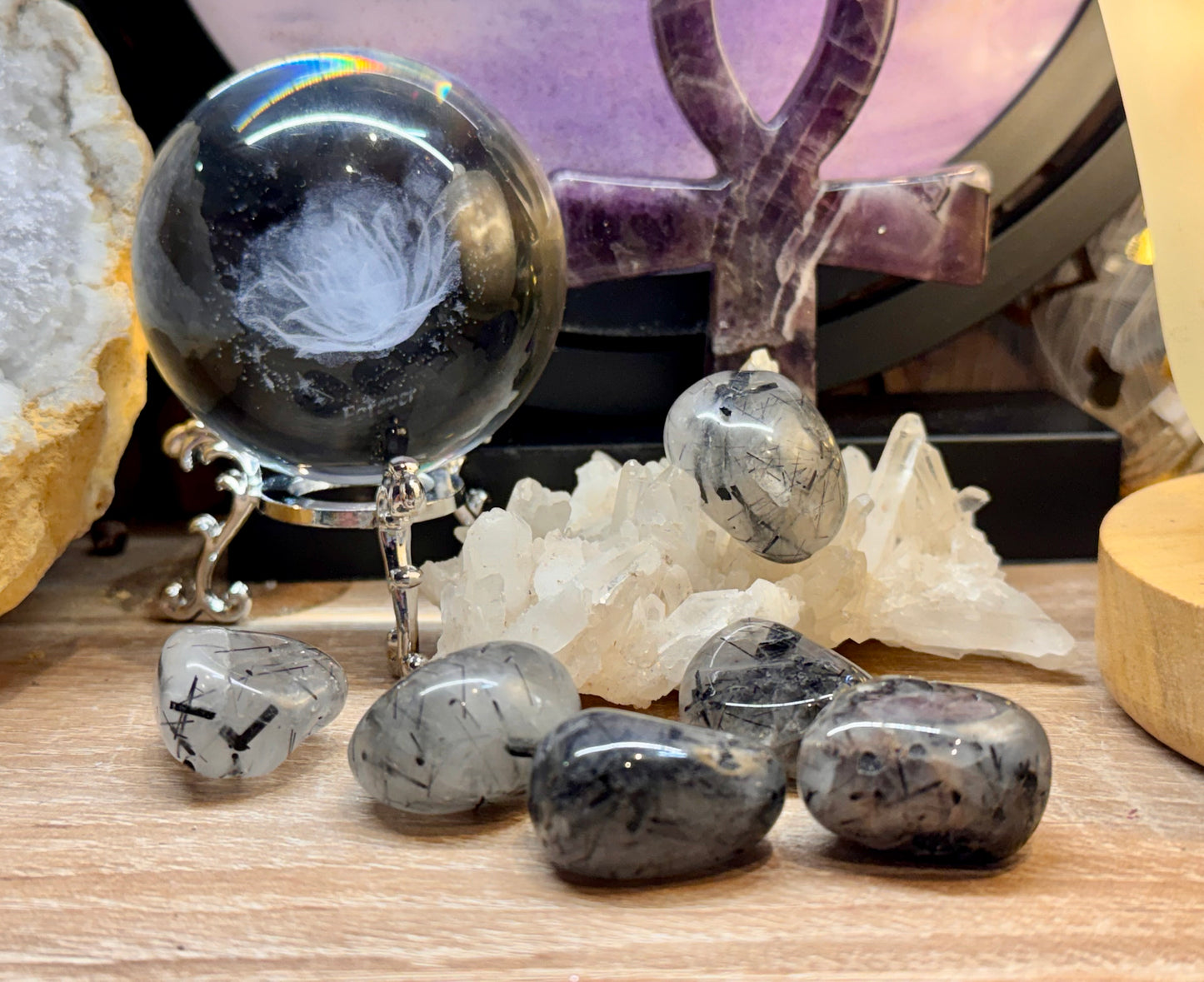 Pierre roulée de Quartz Tourmaline