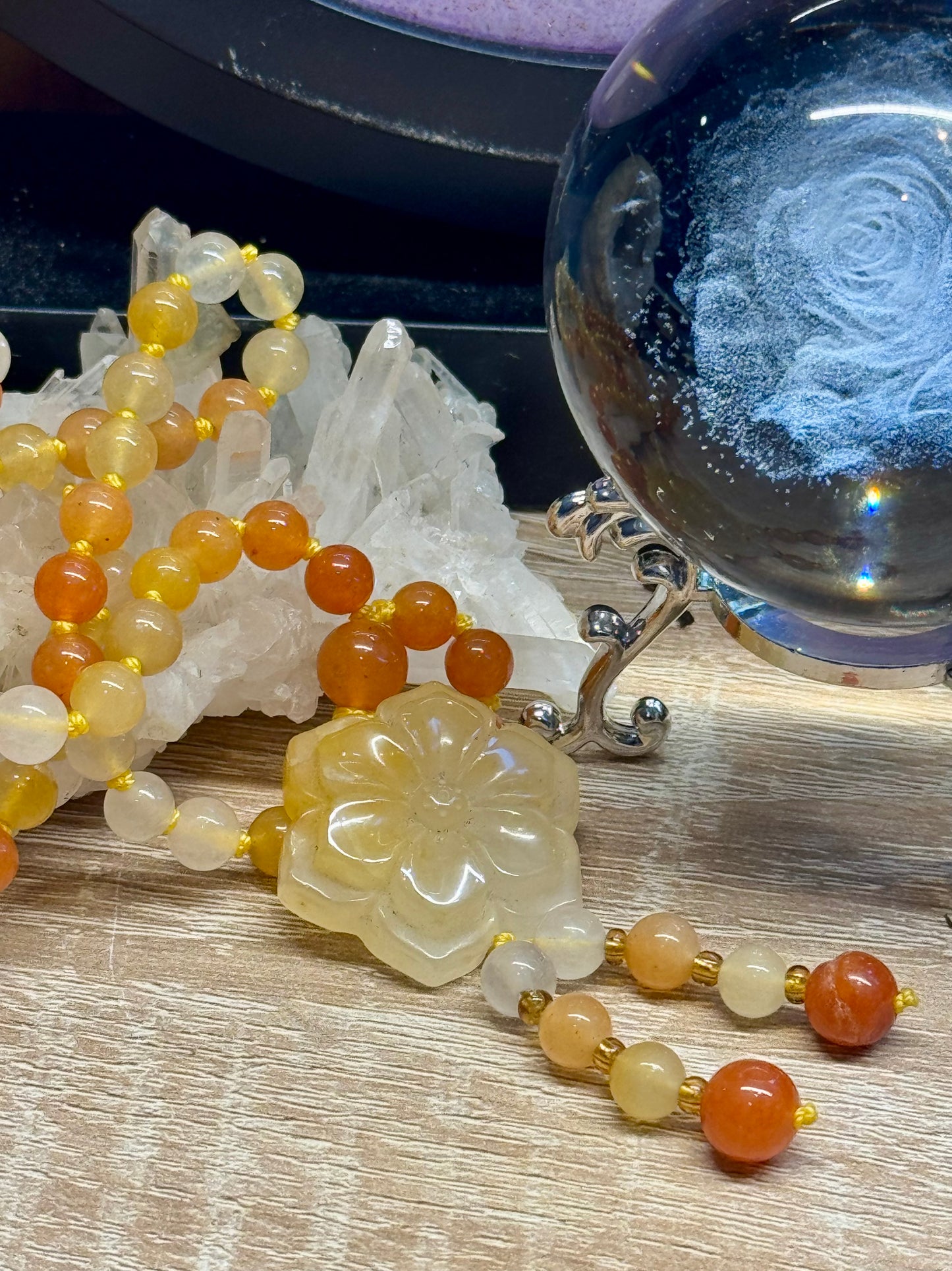 Collier en Aventurine Jaune et Orange