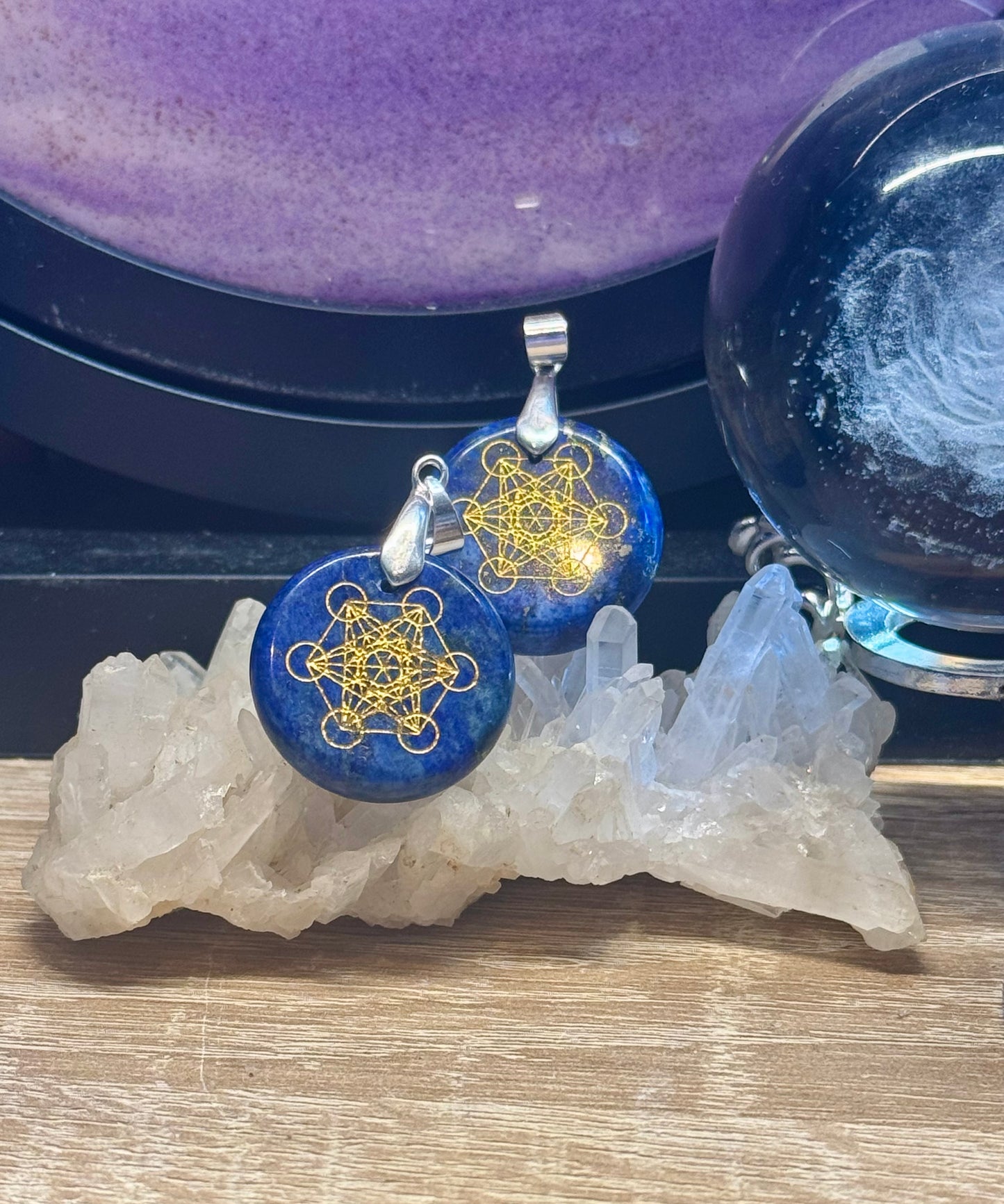 Pendentif Lapis Lazuli & Sceau de Métatron