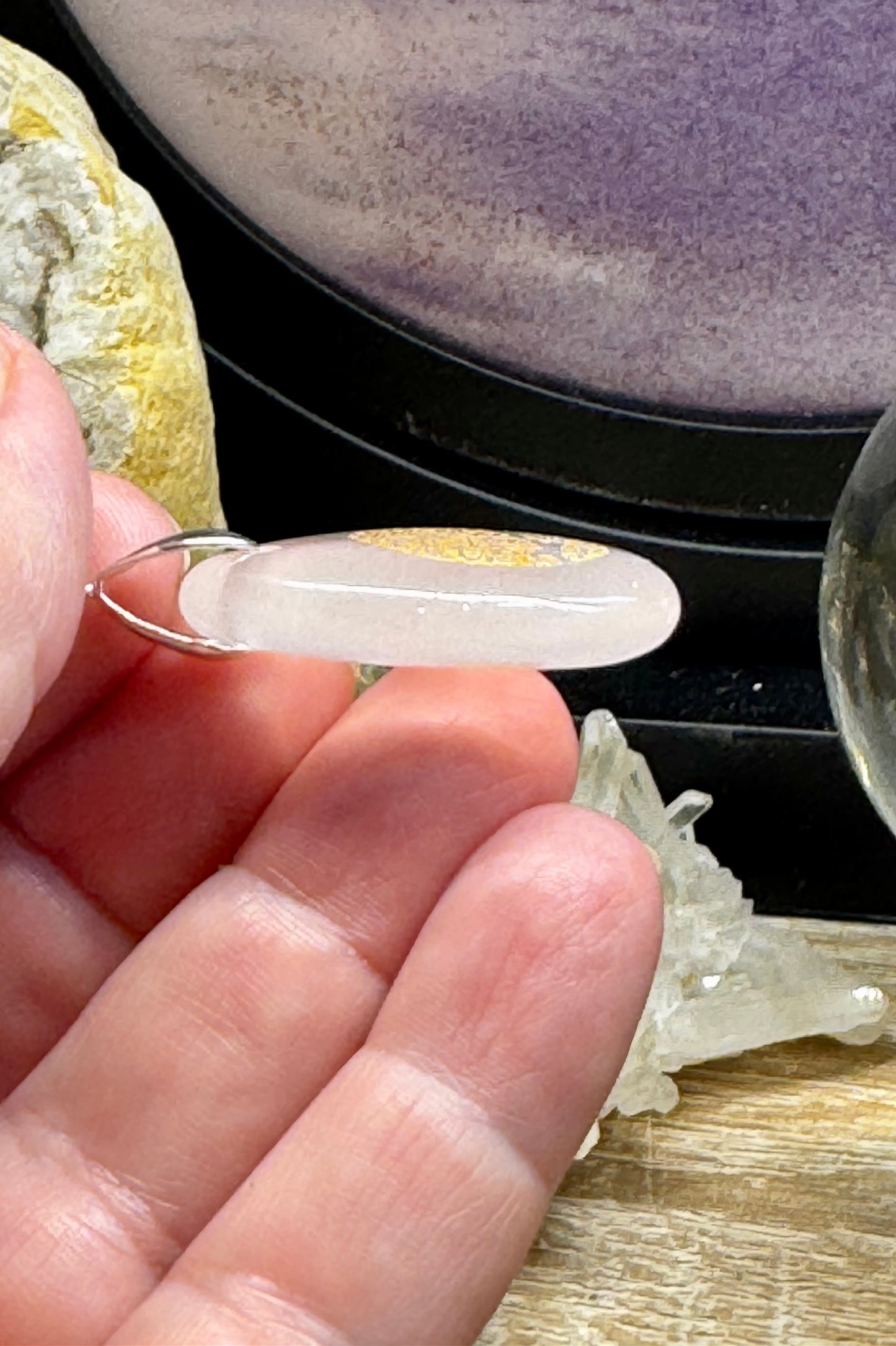 Pendentif goutte Quartz Rose
