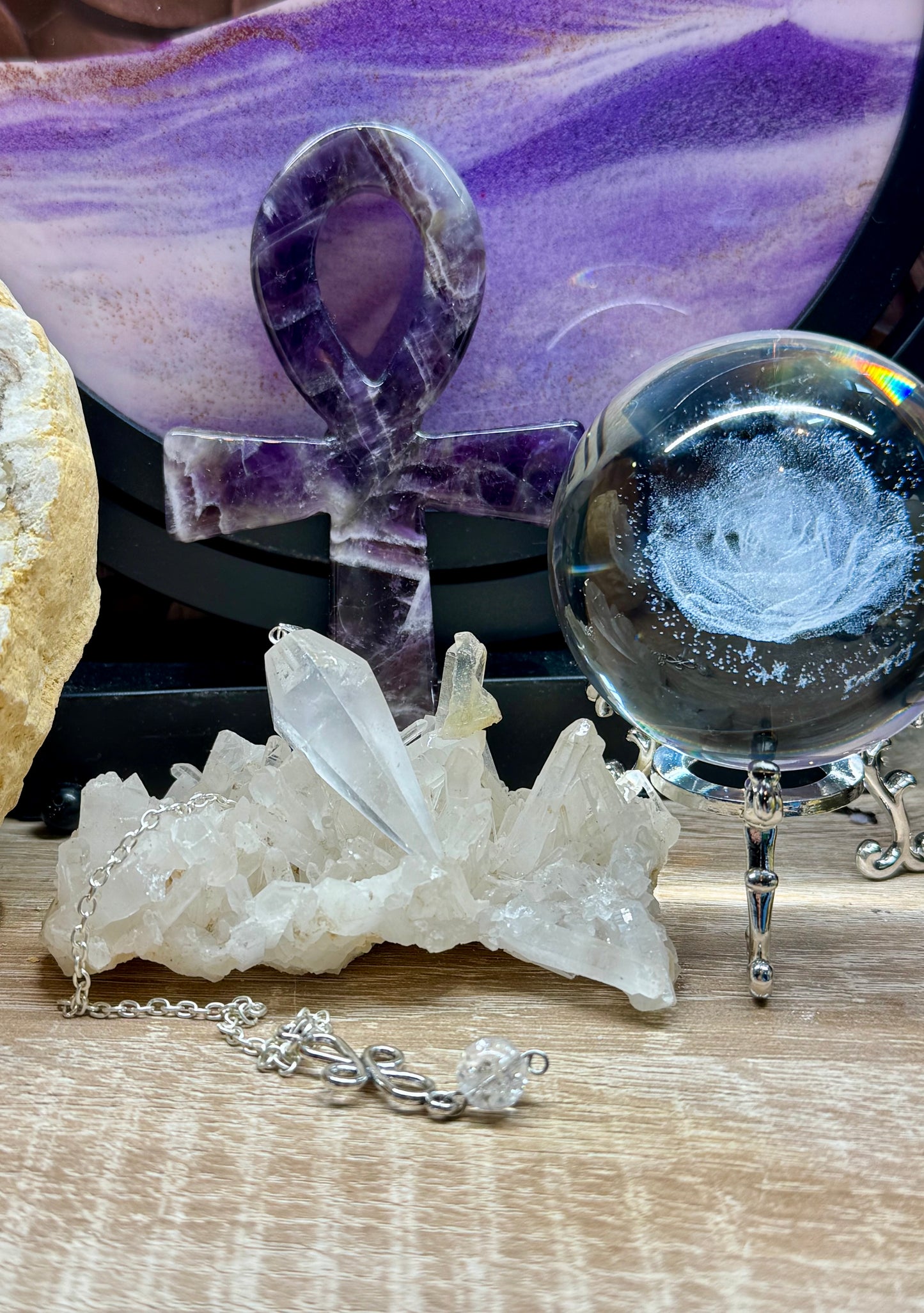 Pendule Cristal de roche - Noeud