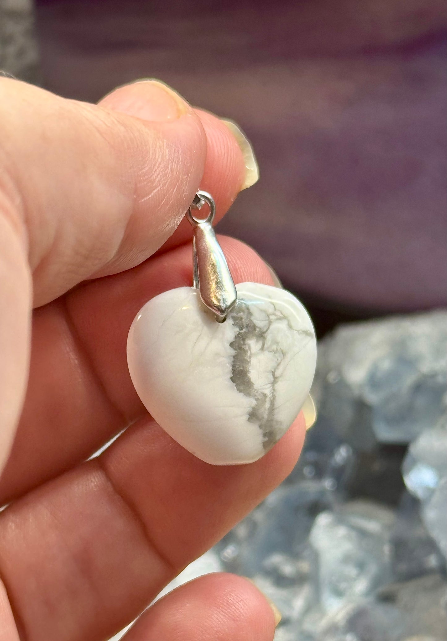Pendentif Cœur en Howlite