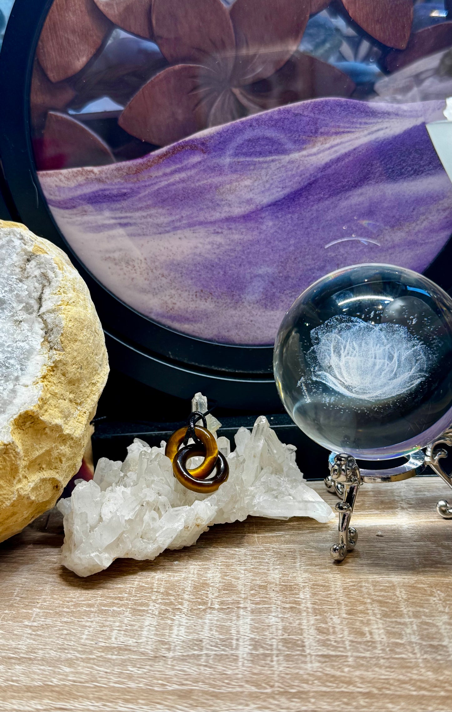 Anneaux entremêlés d’œil de tigre