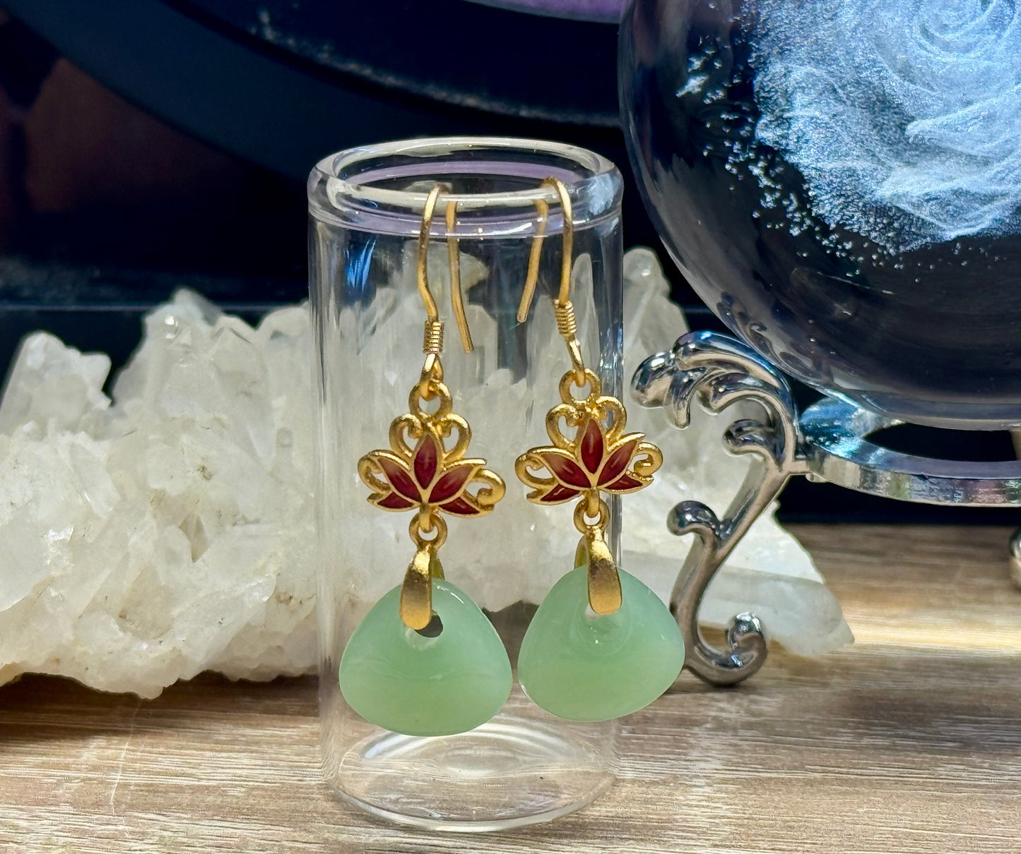 Boucles d’oreilles goutte de Jade