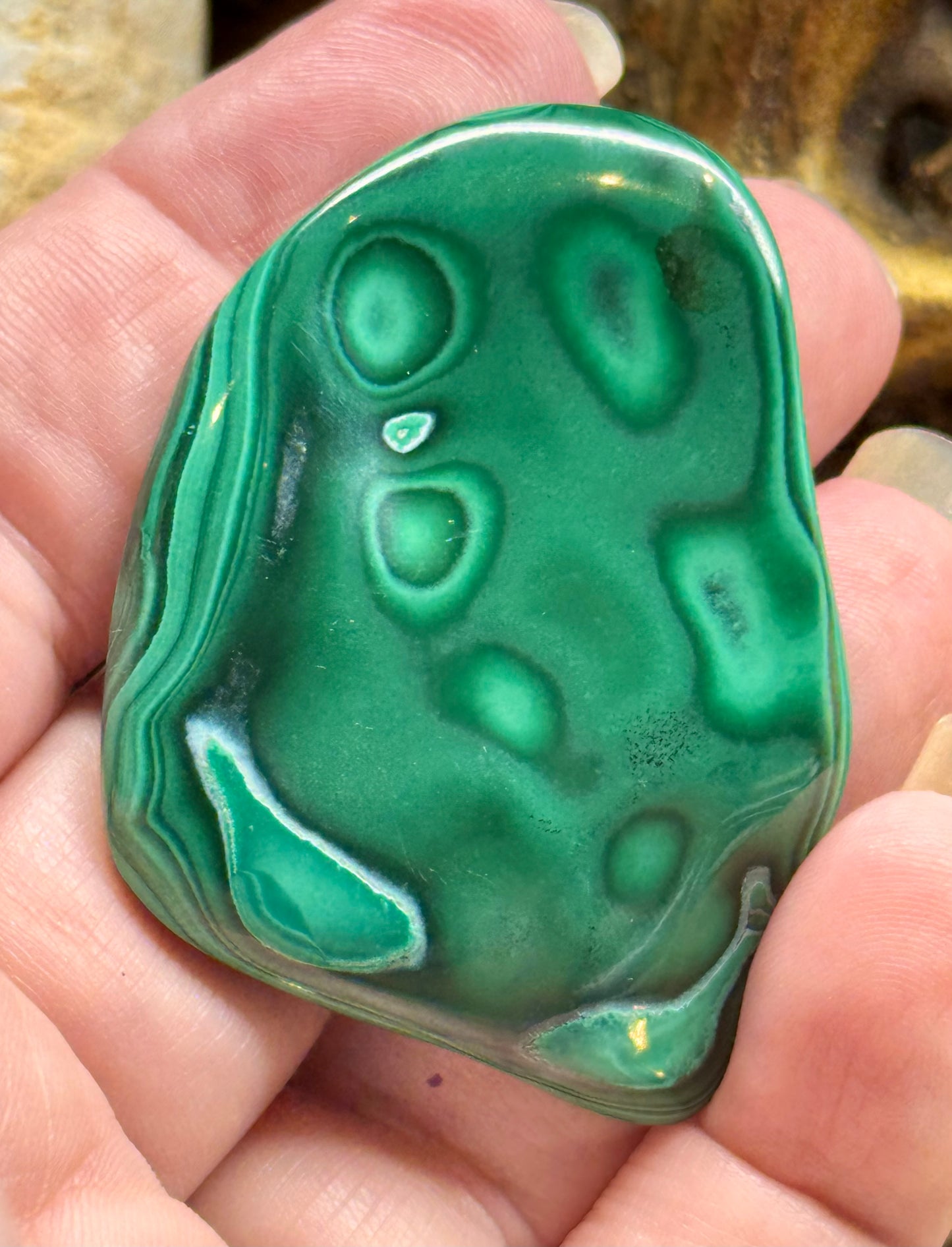 Plaque polie de malachite