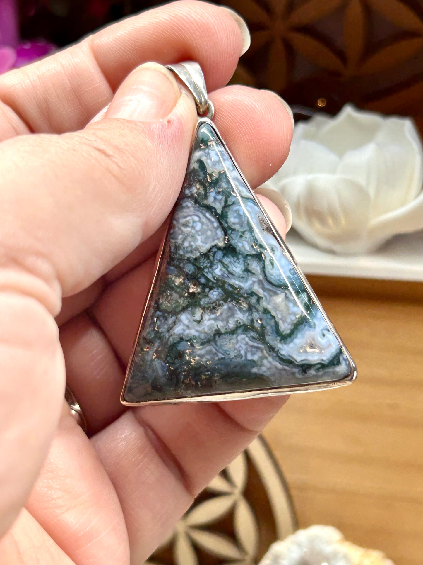 Pendentif en agate mousse