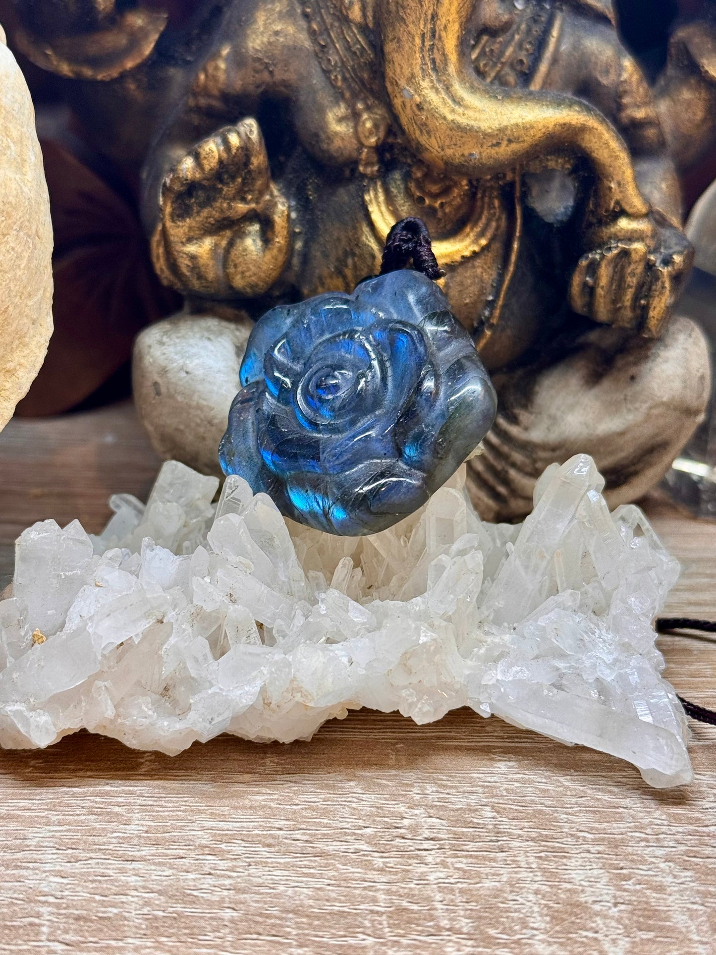 Pendentif rose en Labradorite