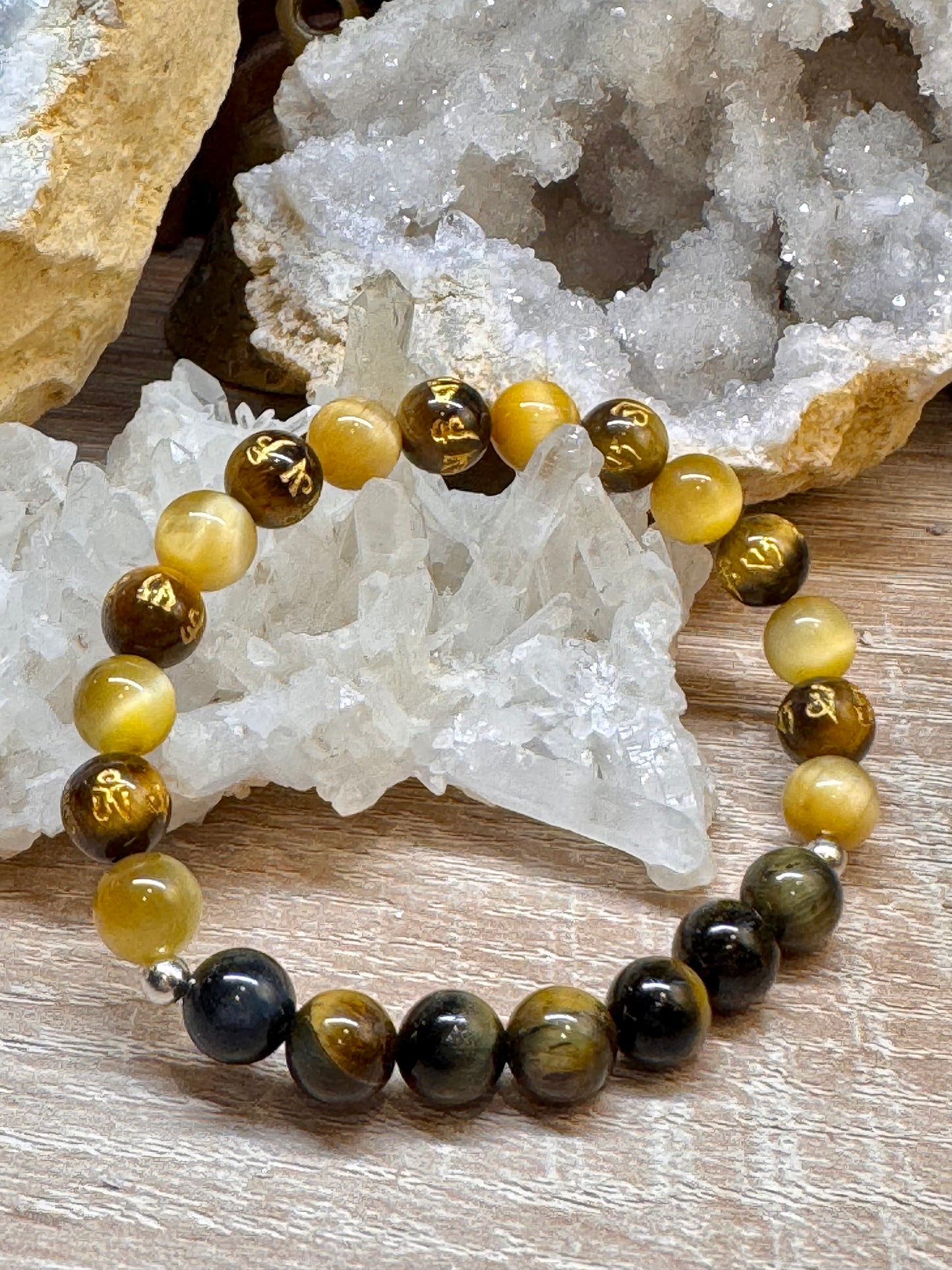 Bracelet de protection œil de tigre/œil de tigre faucon