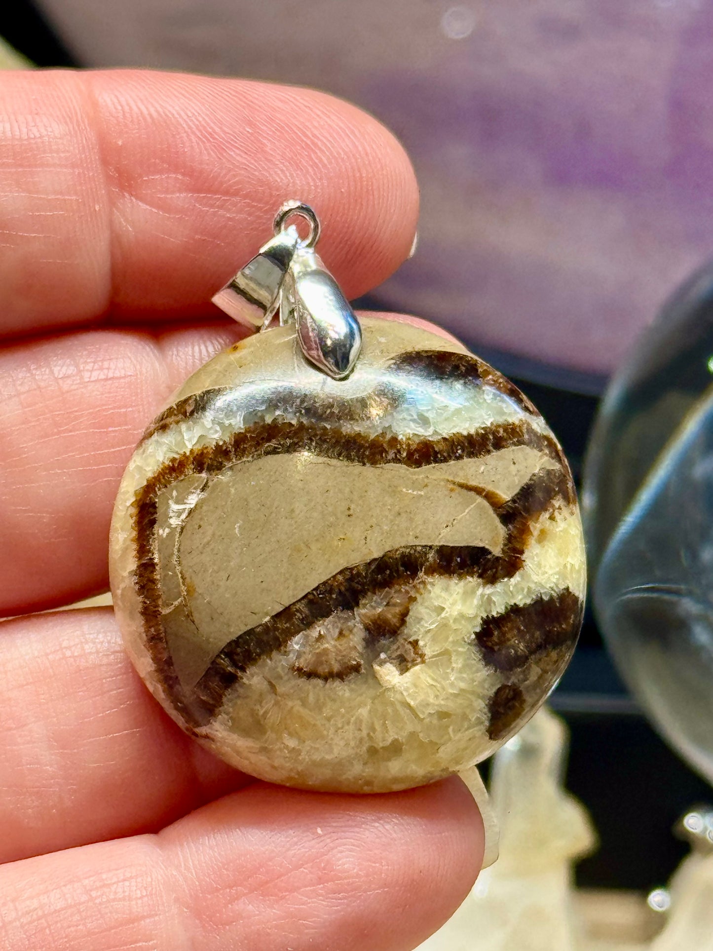 Pendentif de septaria de Madagascar