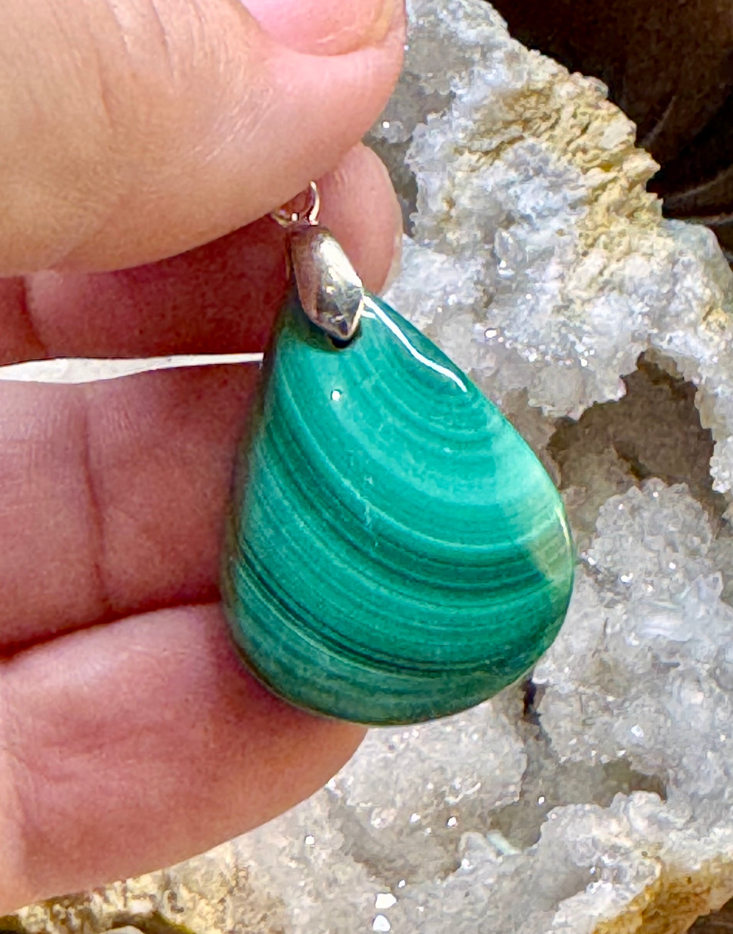 Pendentif en malachite