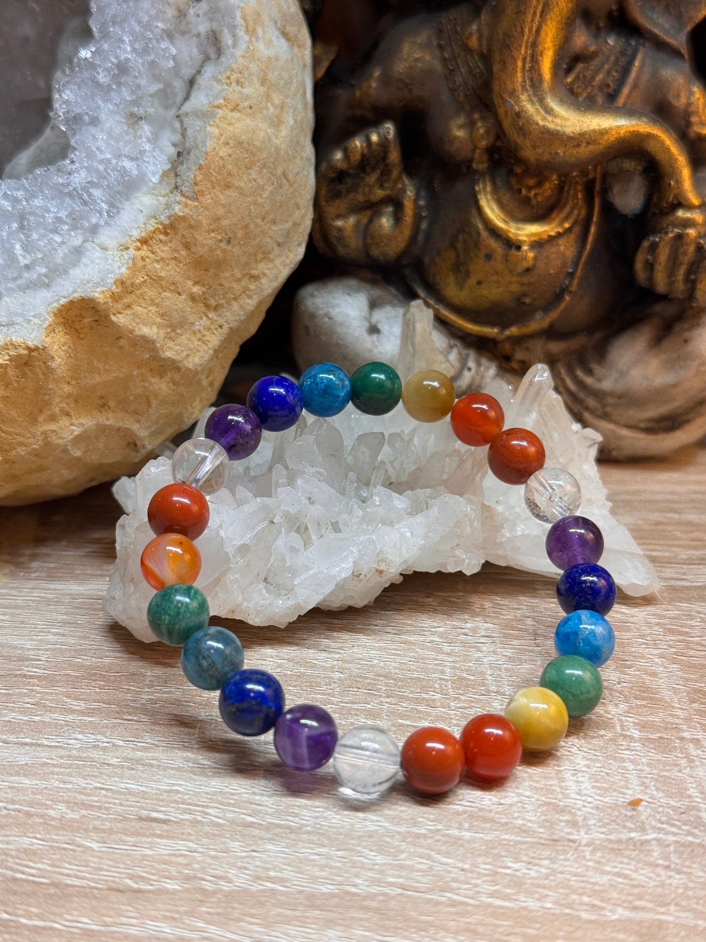 Bracelet 7 chakras perles 6 ou 8mm