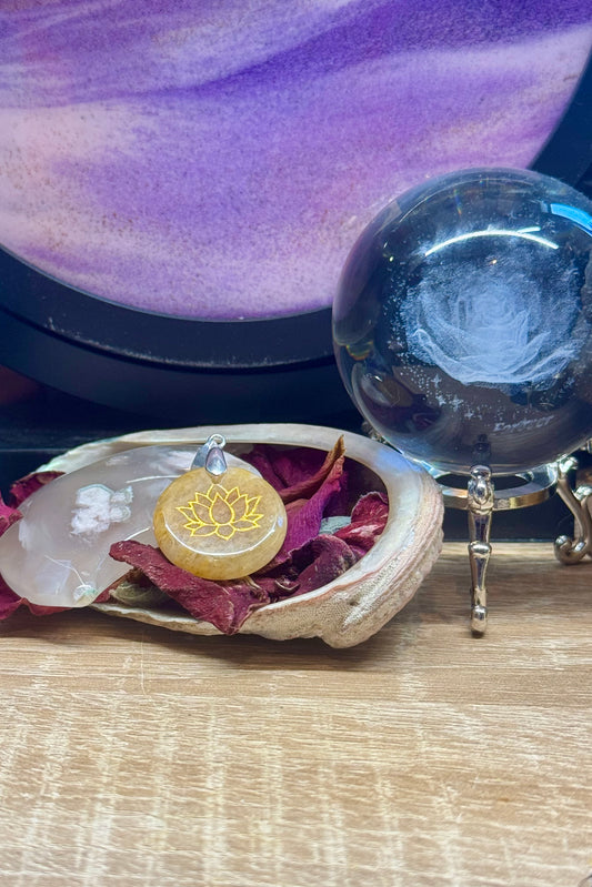 Pendentif d’Aventurine jaune lotus 2